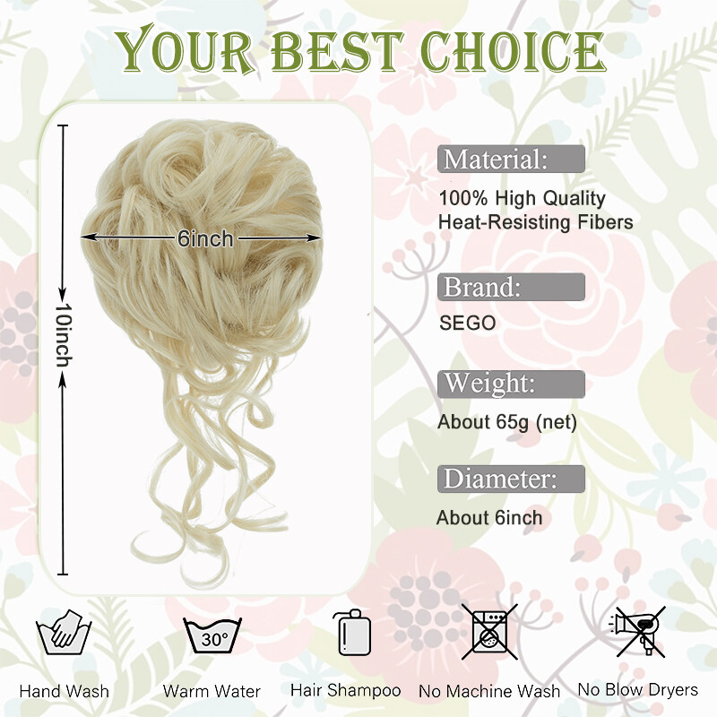65g Claw Clip on in Messy Bun Hair Piece Extension Wedding Updo Mini-Ponytail US