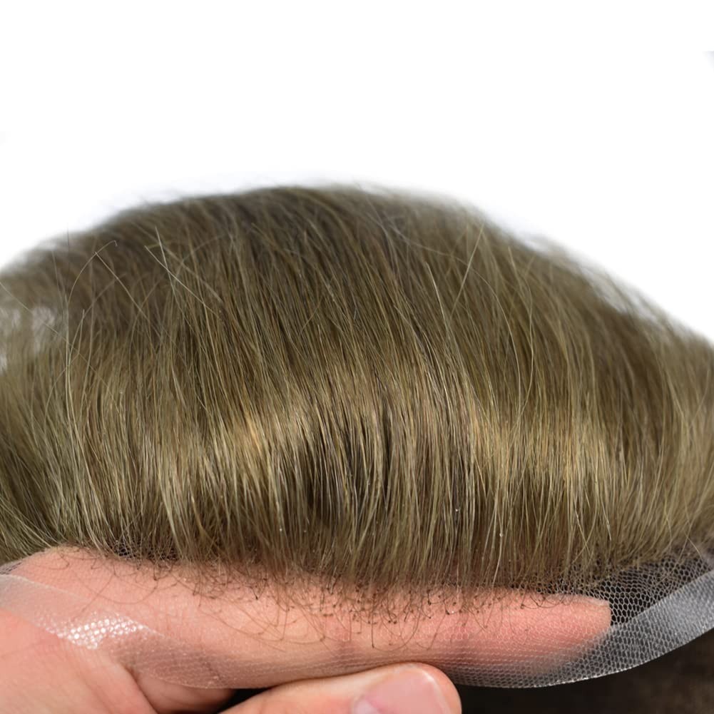 Swiss Lace Men Toupee HairpieceFull French Lace Hair Replacement System For Man