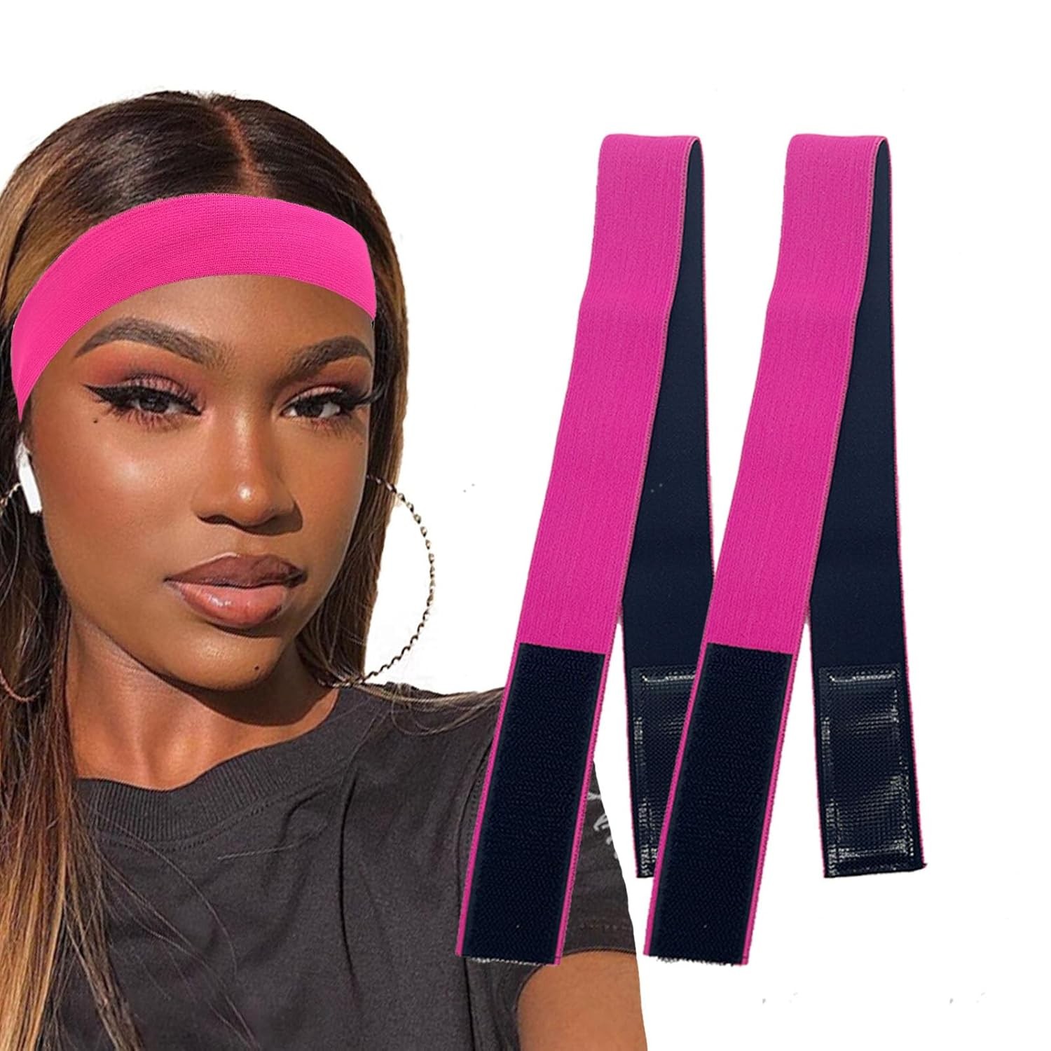 2 Pcs Elastic Bands for Wig, Lace Melting Edge Wrap to Lay Edges