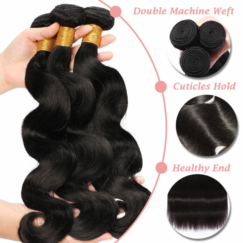 300G 3Bundles Weave Peruvian Real Virgin Human Hair Extensions Thick Weft Indian