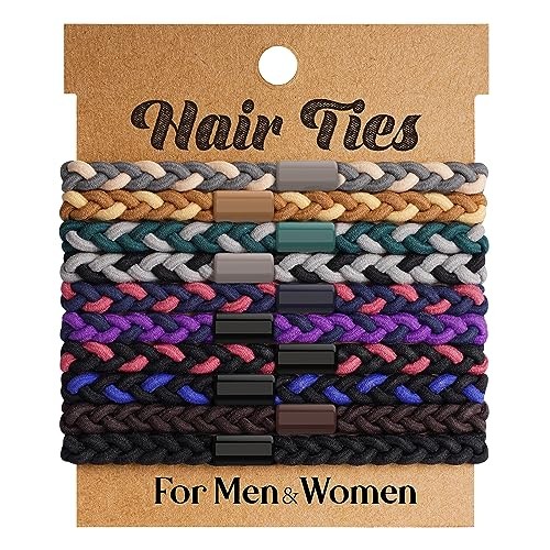 10pcs Braided Hair Ties for Thick, Curly Hair – No Crease 01.10Pcs Mixed color
