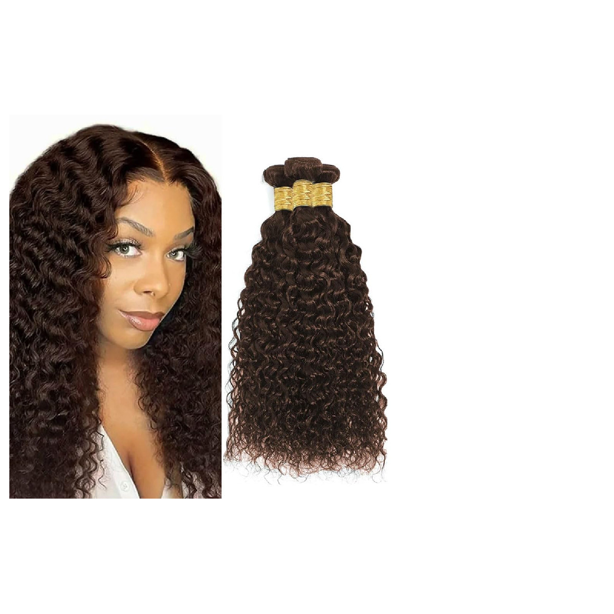 Raivide Dark Brown Bundle Color 4 Water Wave Human Hair Bundles 32 32 32 Inch