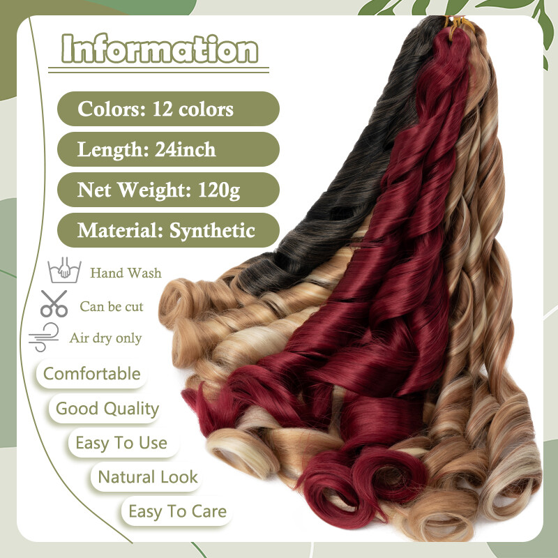 24″ Darling Empress French Curl Braids Loose Curly Pre Stretched Twist Extension