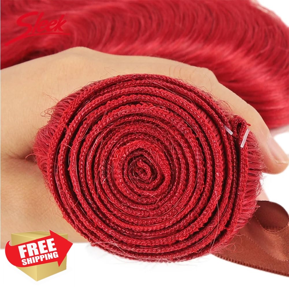 CrmBmod 24 26 28 Inch Red Burgundy Body Wave Hair