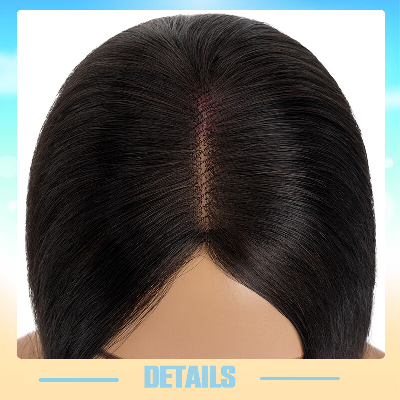 Full Lace Topper Clip in Real Remy Human Hair Toupee 8x10CM Hairpiece Free Part