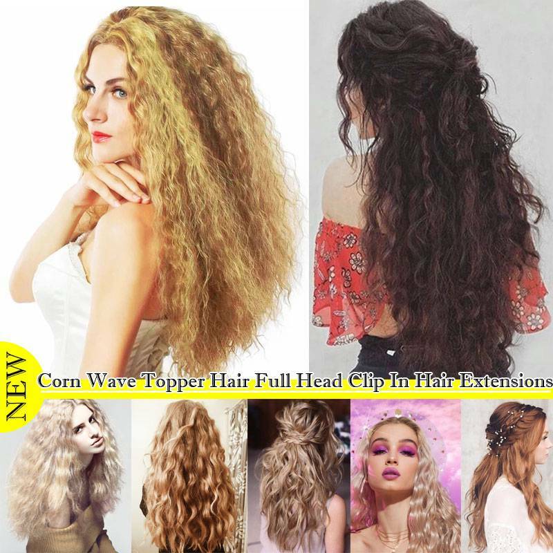 Real Natural Touppee Topper Hair Piece Full Head Clip In as real Hair Extensions