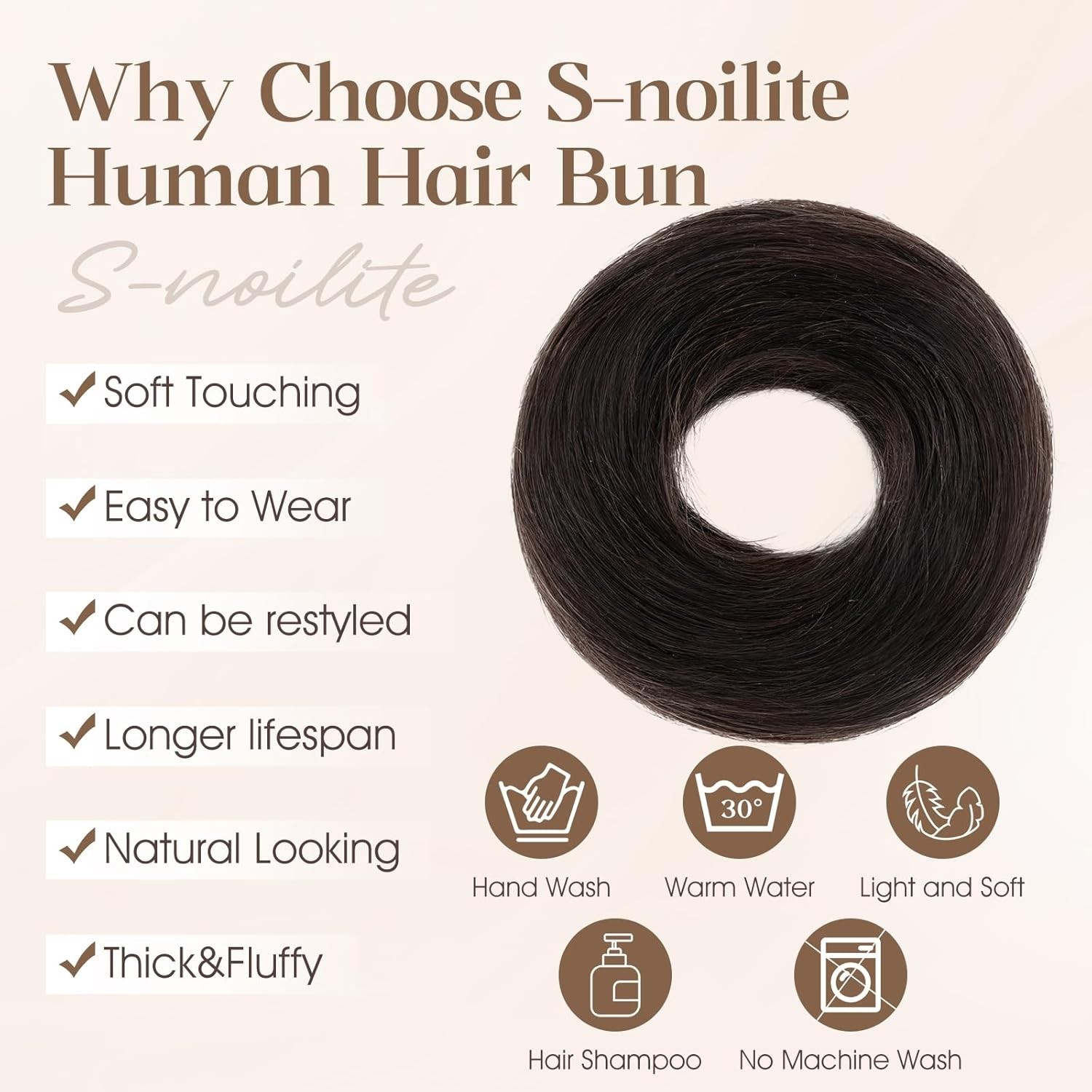 Messy Bun Hair Piece: 100% Remy Human Hair, Elastic, 10–12 Inch, Heat Resistant