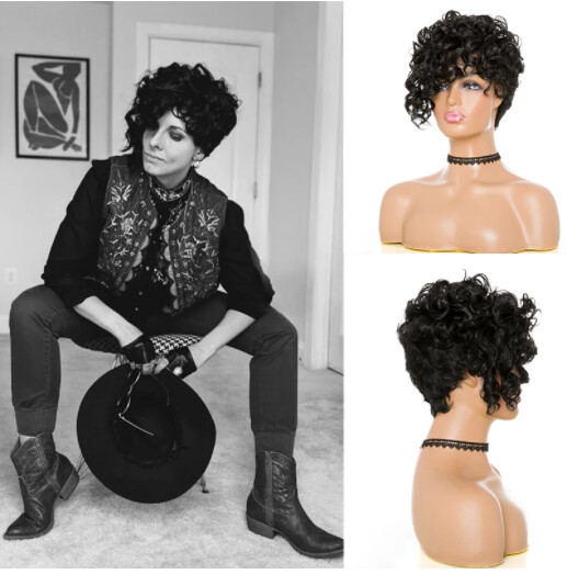 Afro Loose Wave StyleShort HalloweenFashion Curly Wigs for Women Black Natural