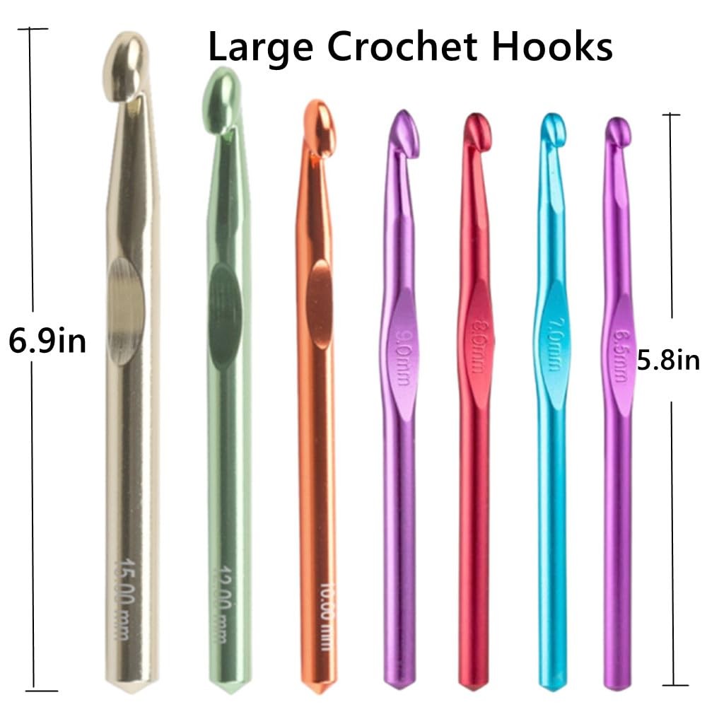 Large Crochet Hooks,15mm 6.5 mm, 7 8 9 10 12 15 Red