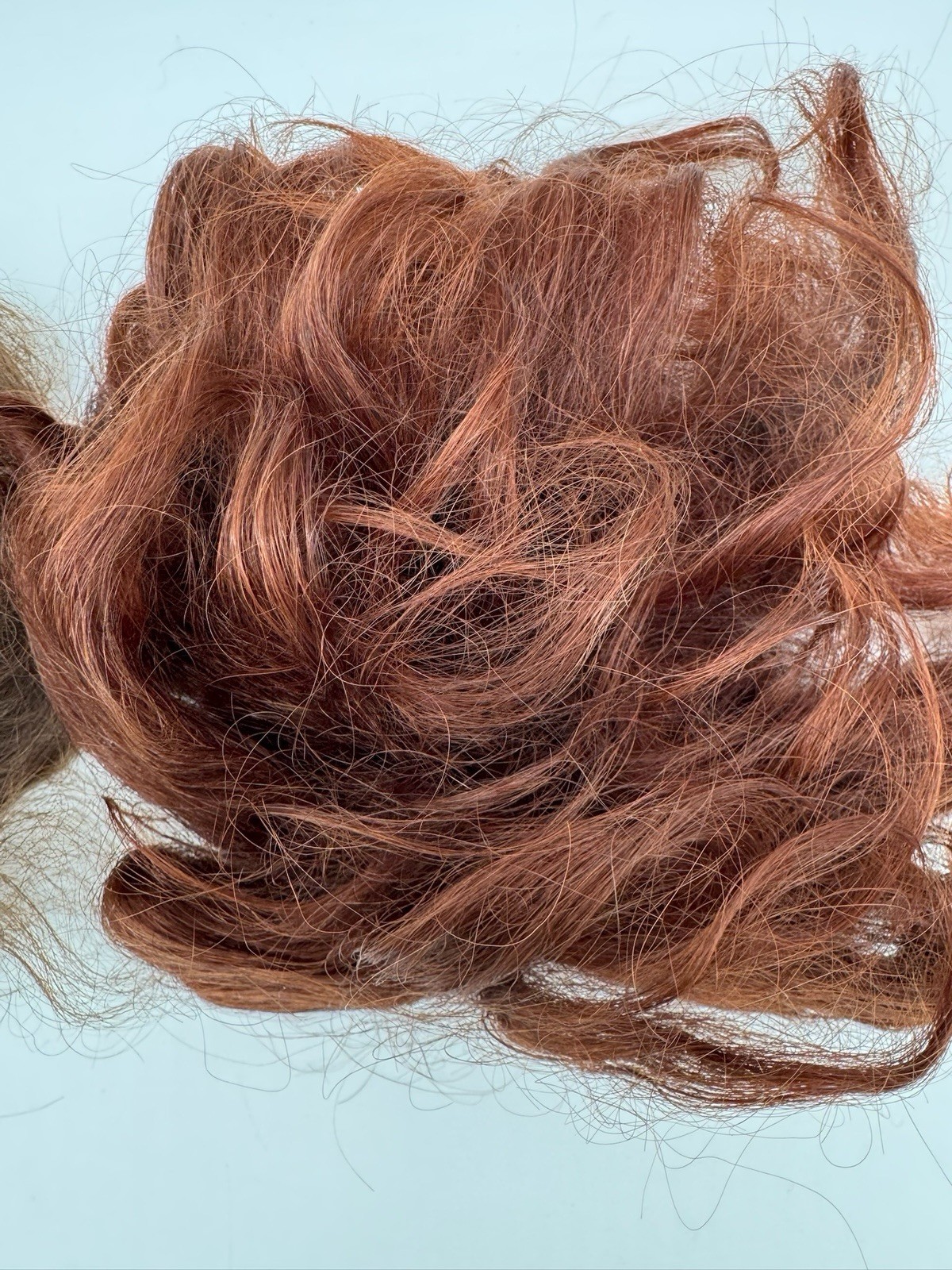 LOT (2) Vintage 100% Human Hair Hair Piece Wiglets Brown & Red Made in Korea