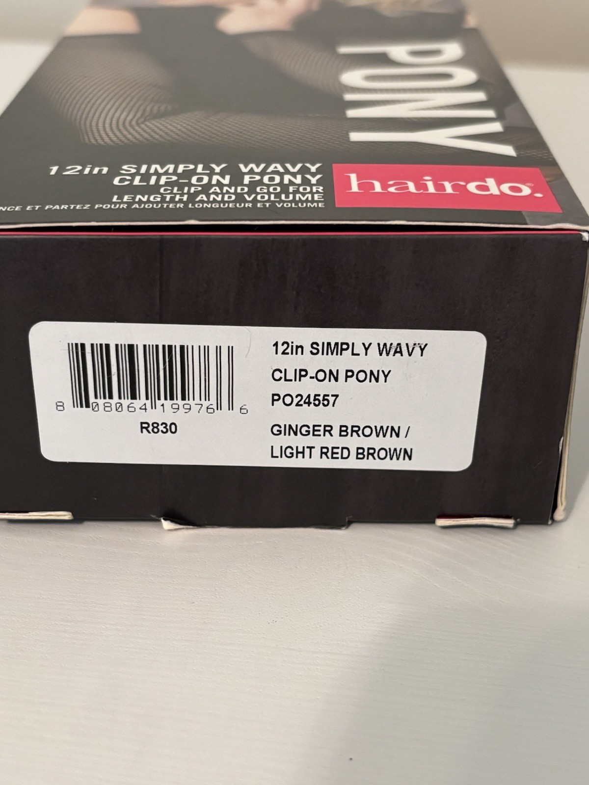 Pony By Hairdo 12″ Simply Wavy Clip-On For Length & Volume R830 Ginger Brown NEW