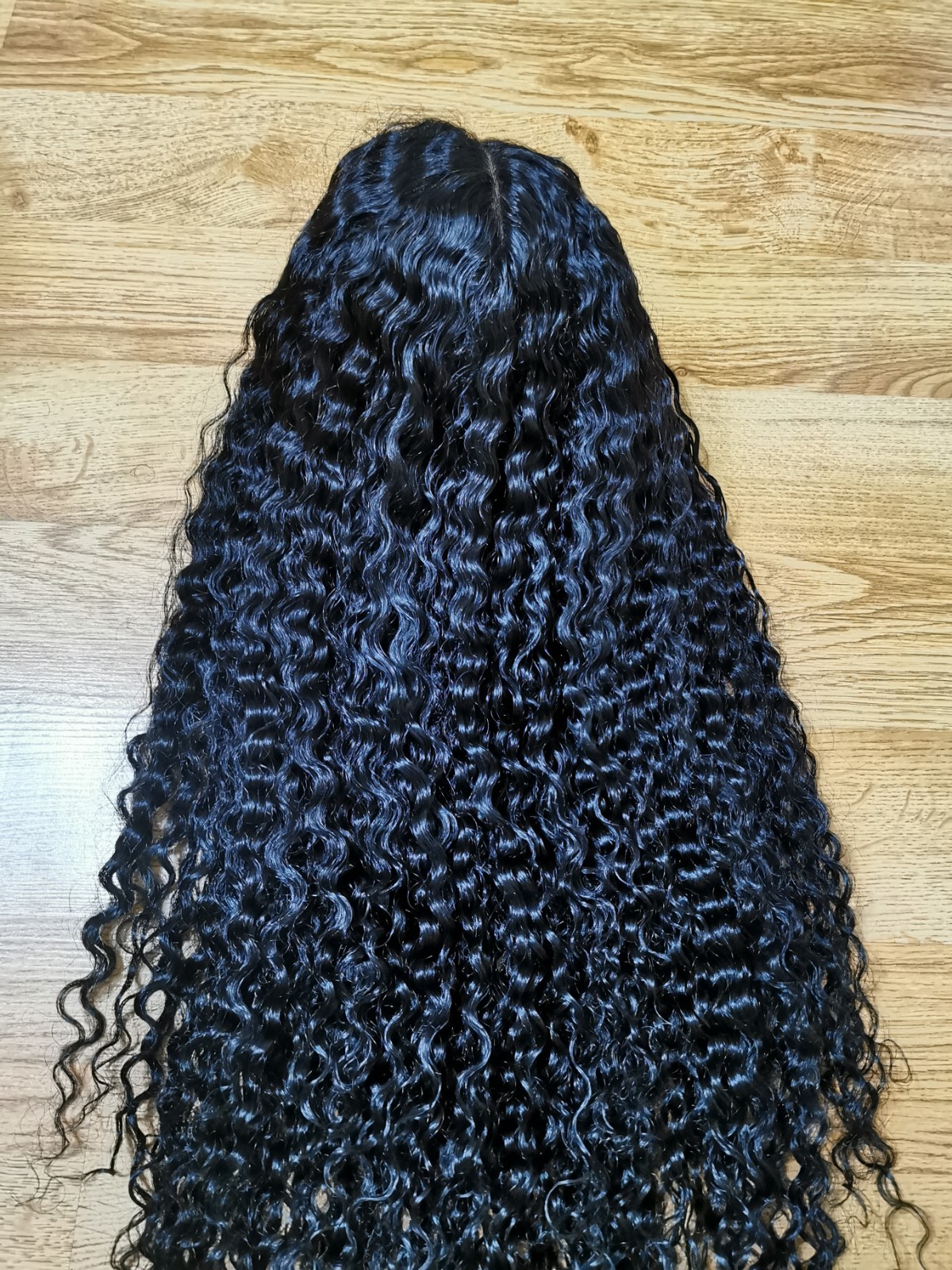 Mayde Beauty Quality Sexy 28” Deep Curly Virgin Human T Front Lace Hair Wig 1B