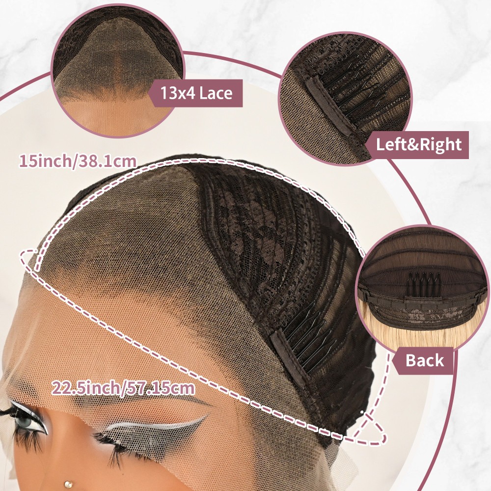 Ombre Brown Blonde Lace Front Wigs Pre Plucked Natural Hairline Heat Resistant