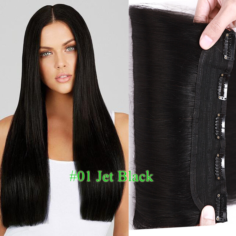 Thick One Piece Clip In 100% Remy Human Hair Extensions 3/4 Full Head Weft Ombre