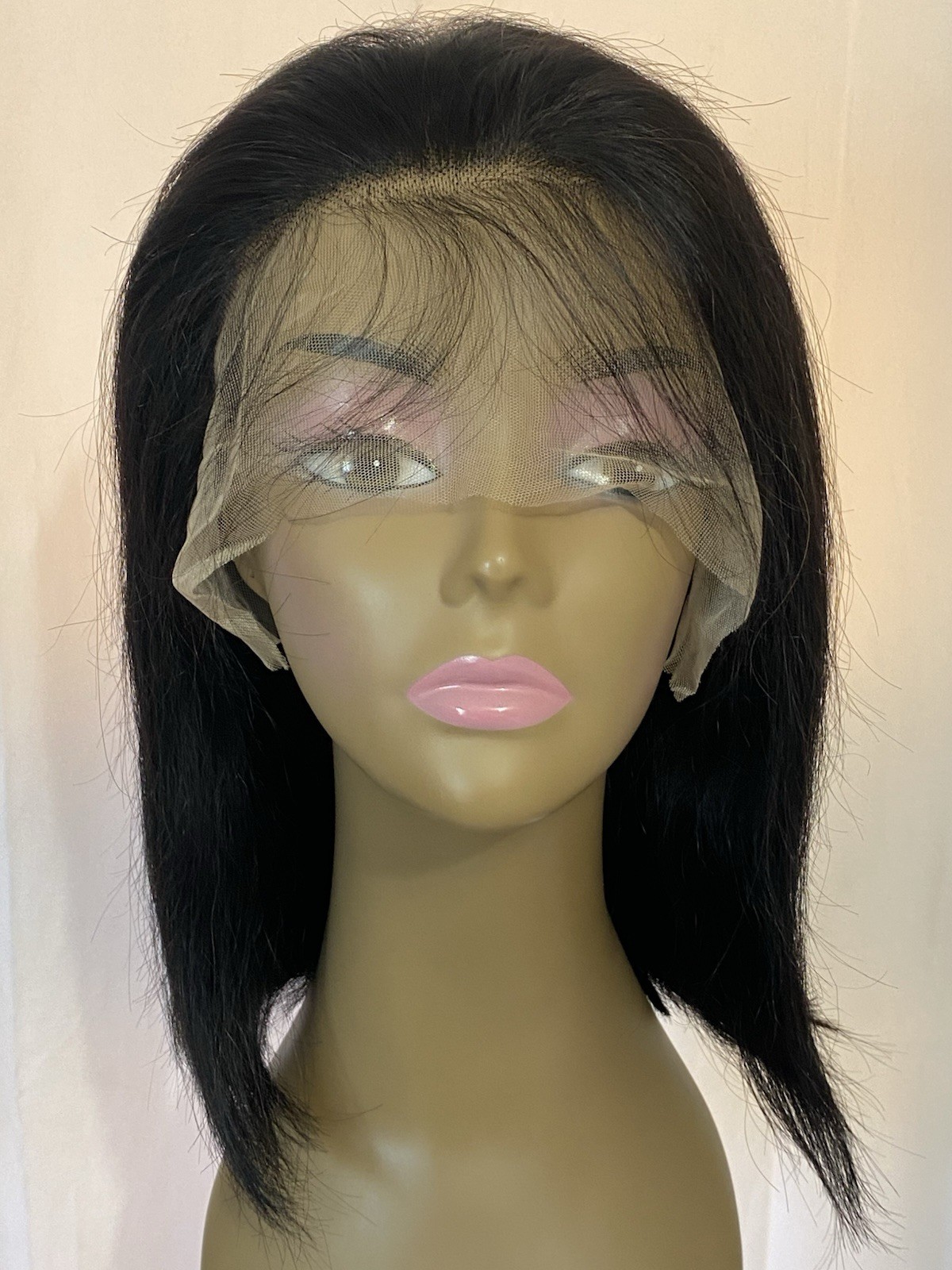 NEW 13×6 HD Lace Straight Bob Wig 12″ Glueless Pre-Plucked Blunt Cut 180 density