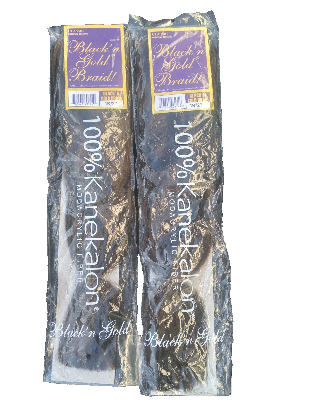 Black n Gold Braid 100% Kanekalon Hair 50 Inches NEW