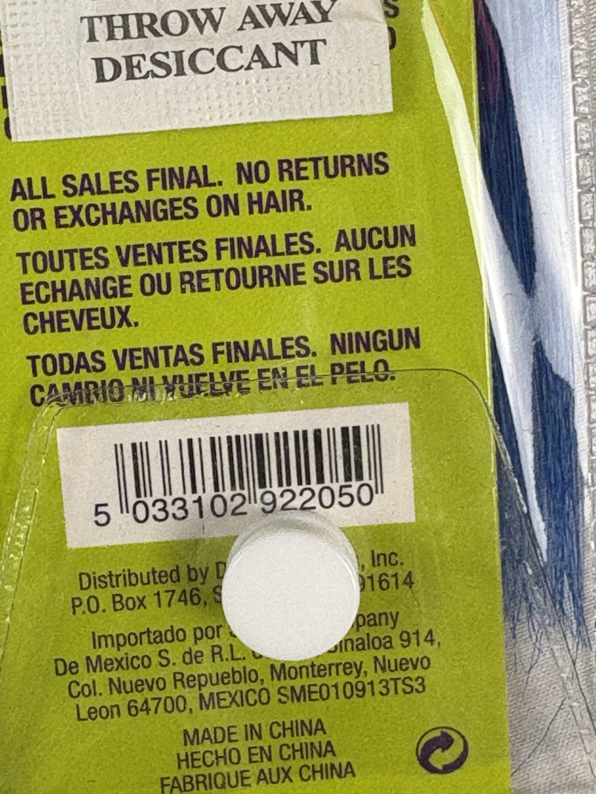 Design Lengths Snap It Hair Extensions Lot Of 6 Packs 3 Blue 2 Purple 1 Blonde