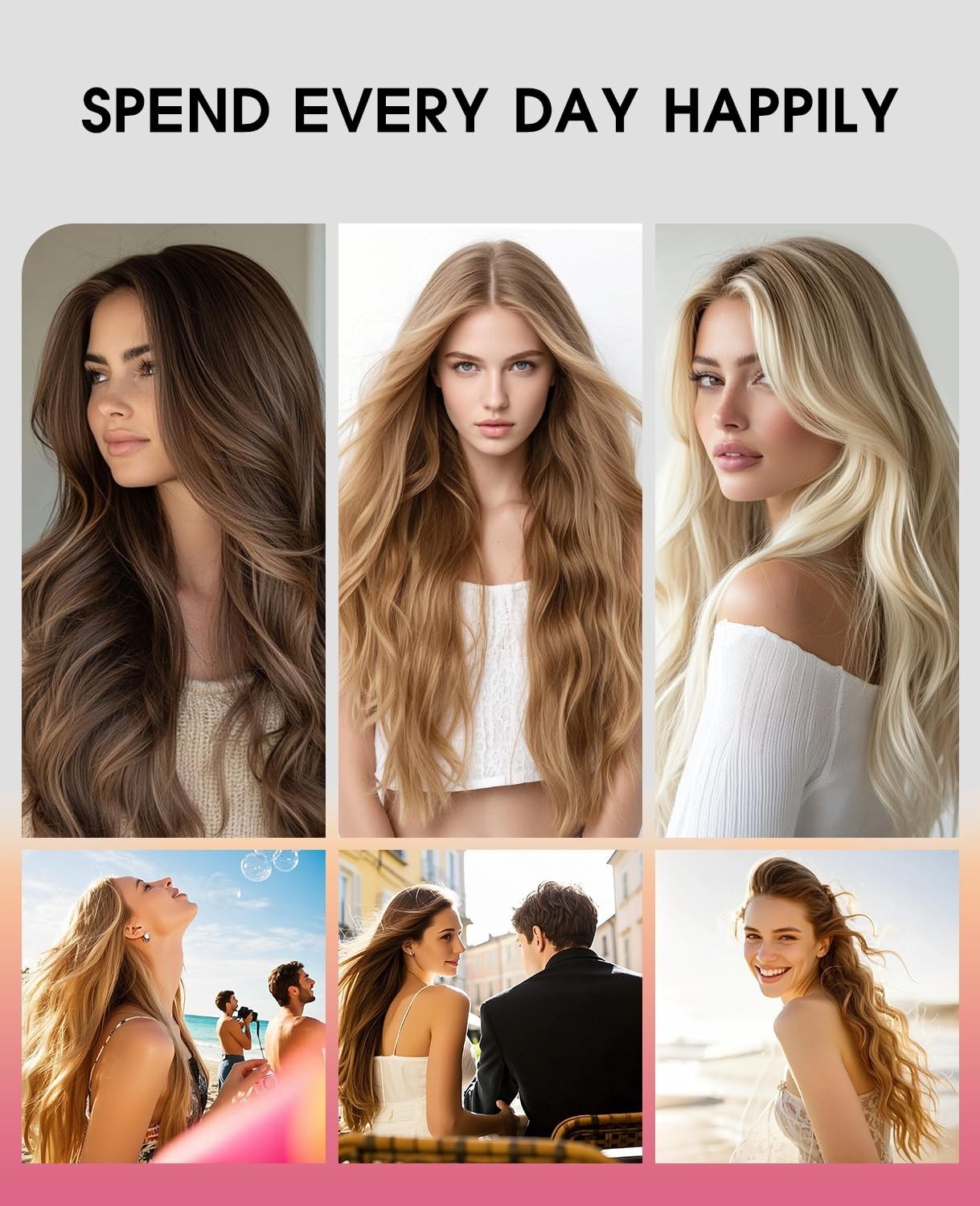 Balayage Clip-In Human Hair Extensions 22″ 120g Ash Brown to Platinum Blonde 7 P