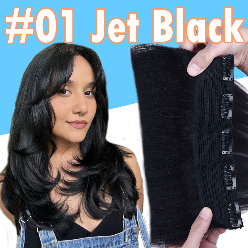 THICK Clip In One Piece Real Remy Human Hair Extensions 3/4 Full Head Weft Wavy