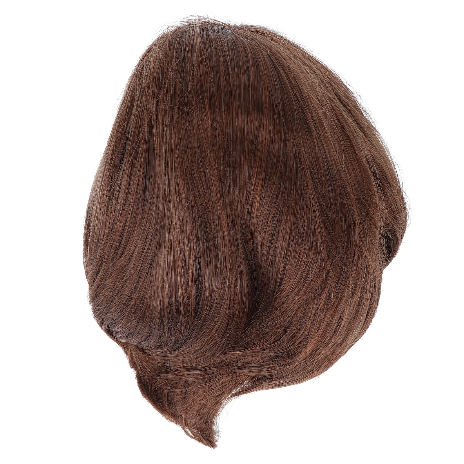 Men Short Light Brown Wig Male Short Straight False Hair Full Wig for Halloween