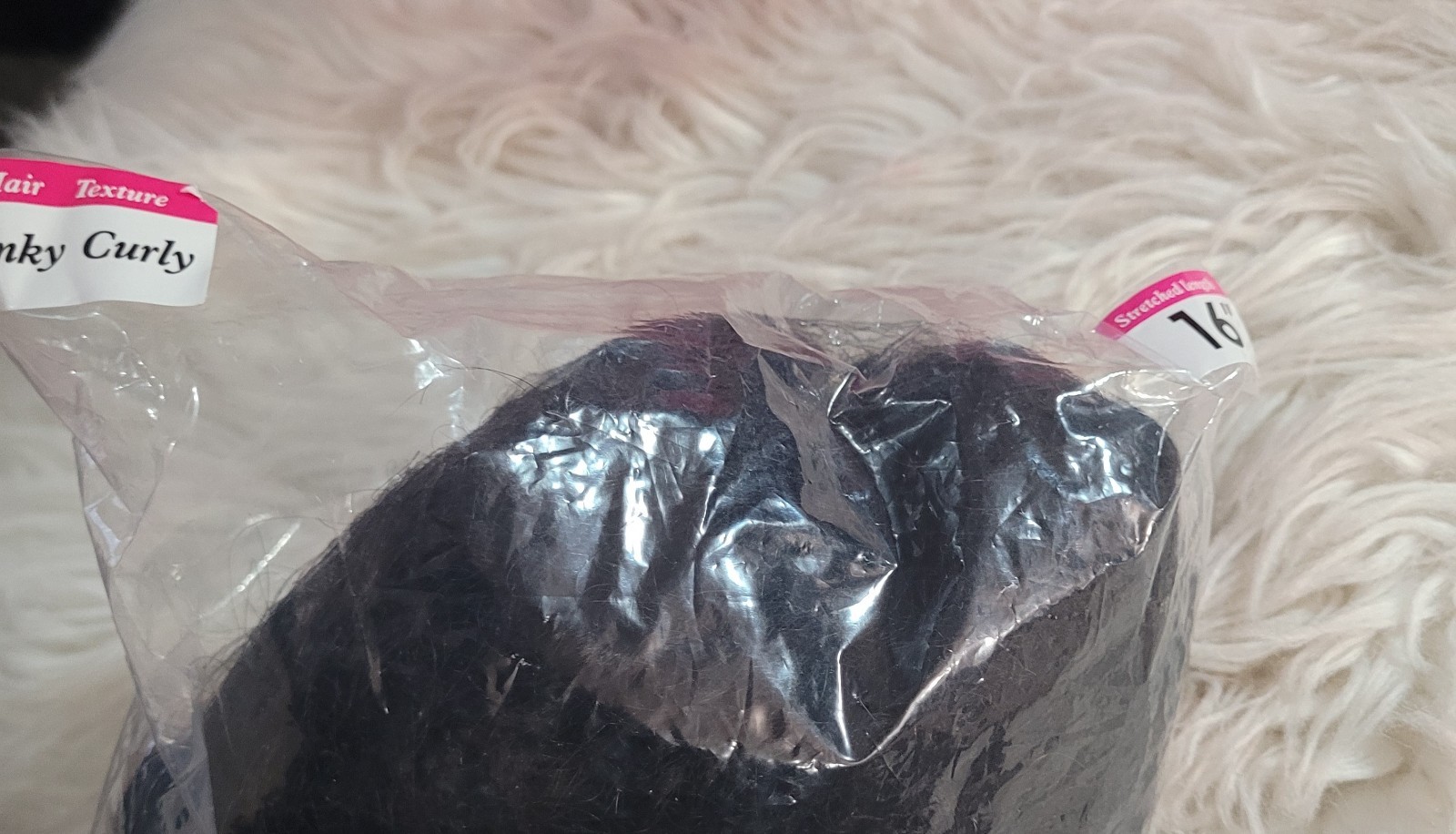 ISee V Part Kinky Curly Human Hair Wig 16″, Black New Open Box