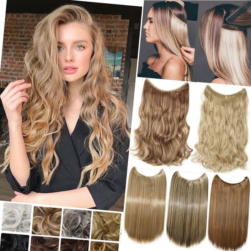 Secret Natural Wire in Hair Extensions Hidden Head Band One Piece Thick as Human
