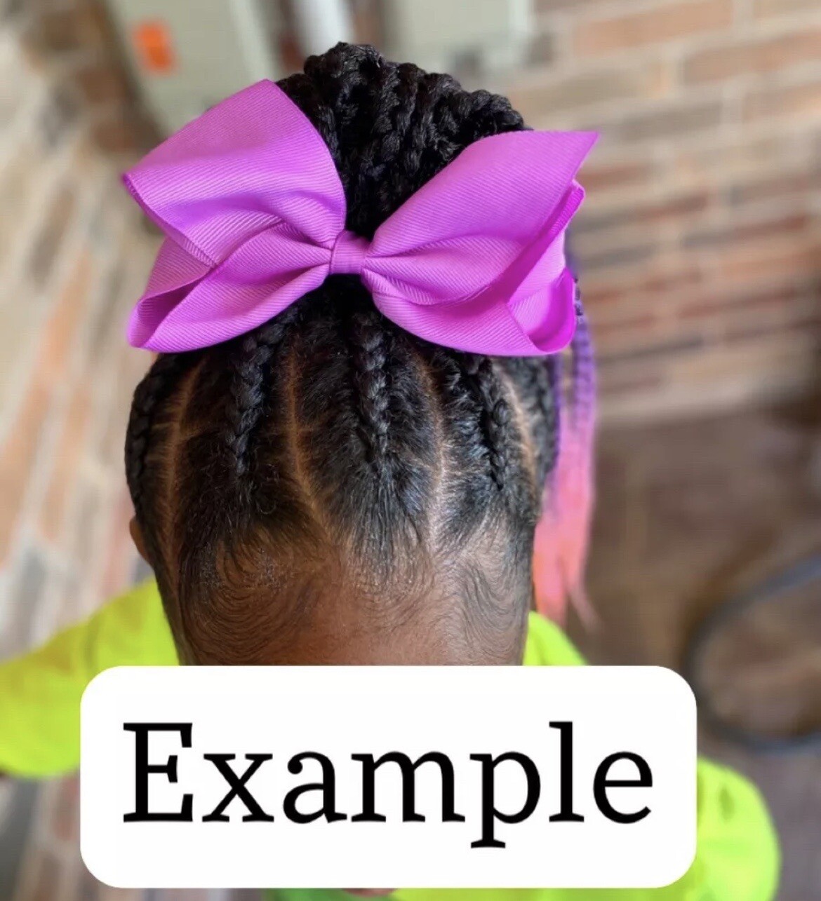 14” BRAIDED DRAWSTRING PONYTAIL FOR KIDS – 1b/Ombré Purple-Pink w/ Pink Bow