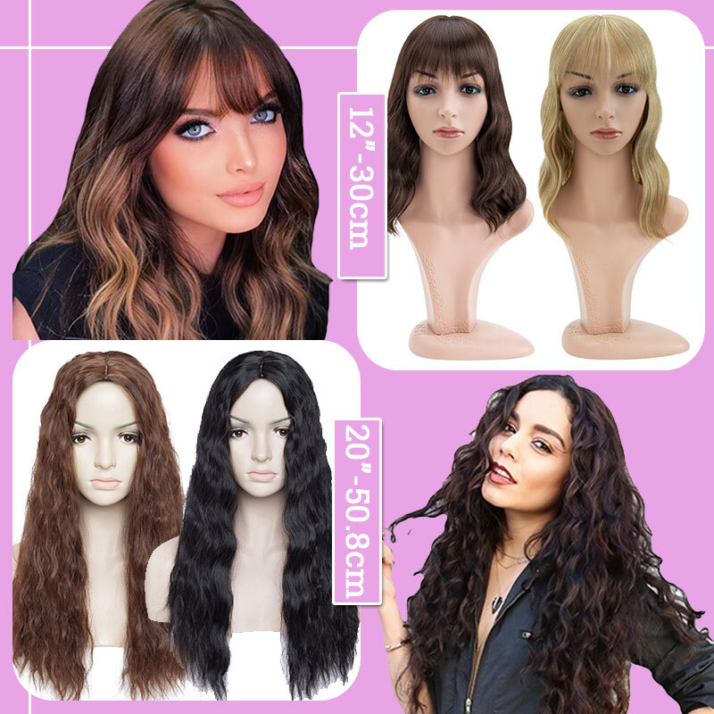 CLEARANCE Women Clip In Hair Topper Toupee Wigs Hairpiece 100% Natural Straight