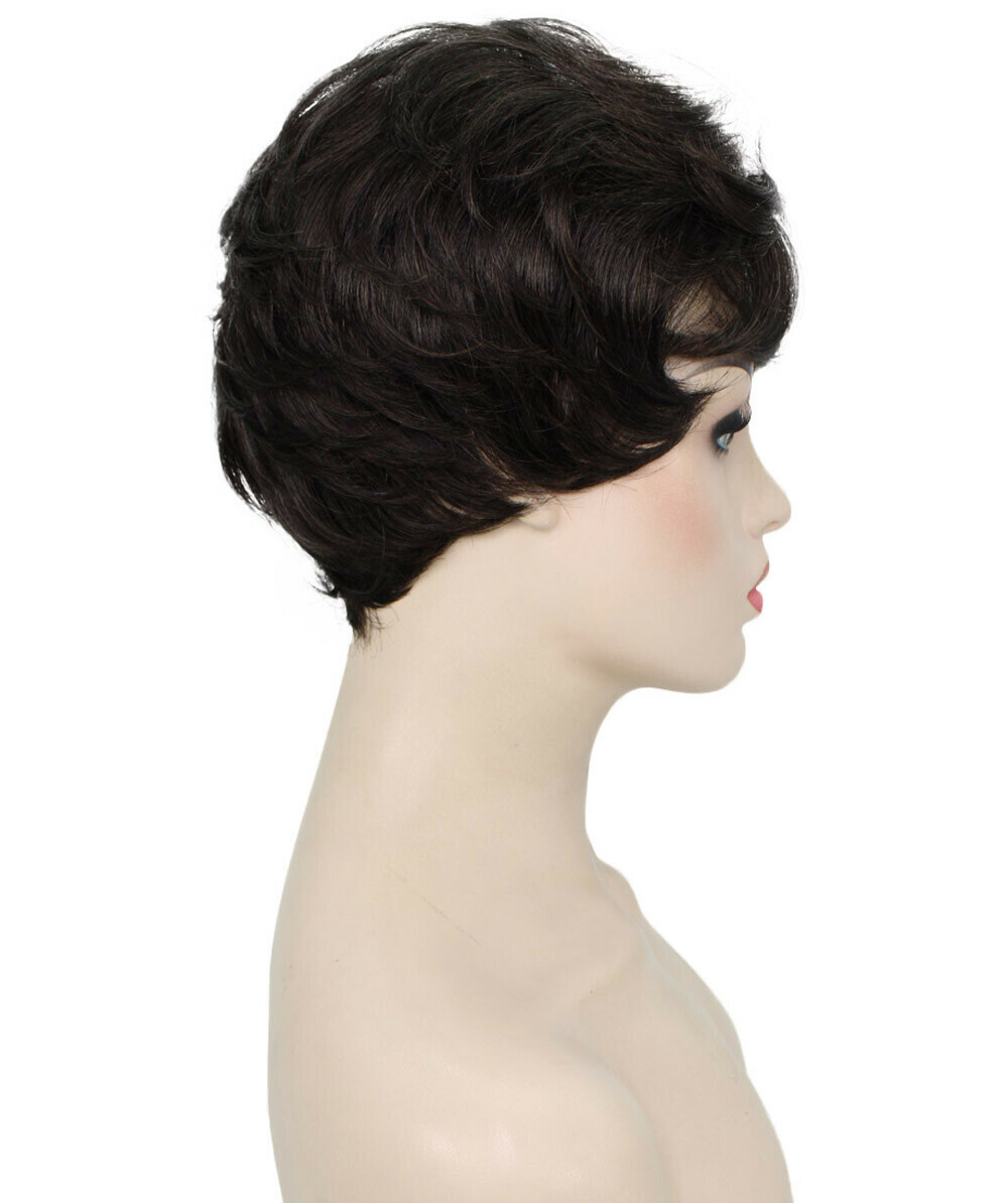 Ava – Straight Kanekalon Synthetic Fiber Full Wig, 1.5 – 4.5 in, Dark Brown
