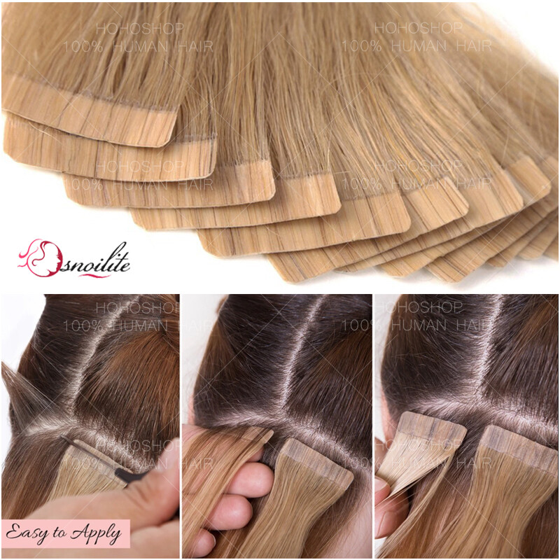 CLEARANCE 20-60pcs Thick Tape In 100% Real Human Hair Extensions Glue FULL 150g