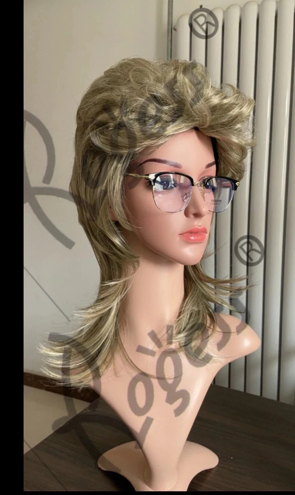 80s Retro Mullet Wig Unisex for Men Women, Layered Fluffy Synthetic Costume Part