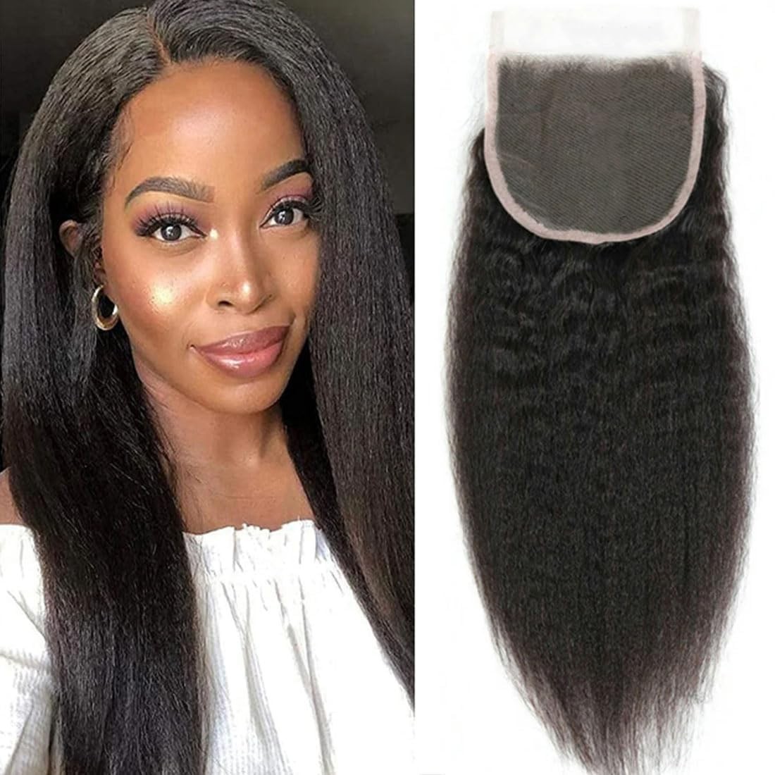 Mootaful 5X5 Transparent Hd Lace Closure Human Hair Kinky Straight Virgin Human