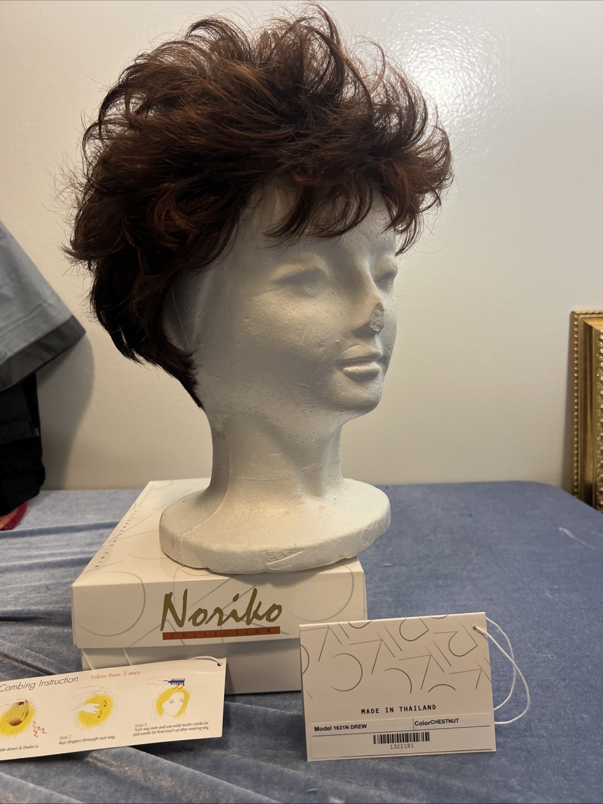 Noriko Drew 1631N Wig Chestnut Short Layered Synthetic Hair Brand New