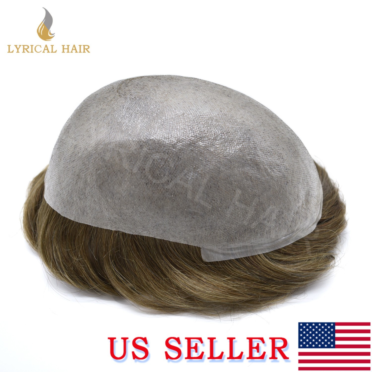 Lyrical Hair Mens Toupee Hairpiece Pro-Grade Thin Skin Human Hair System PU Wig