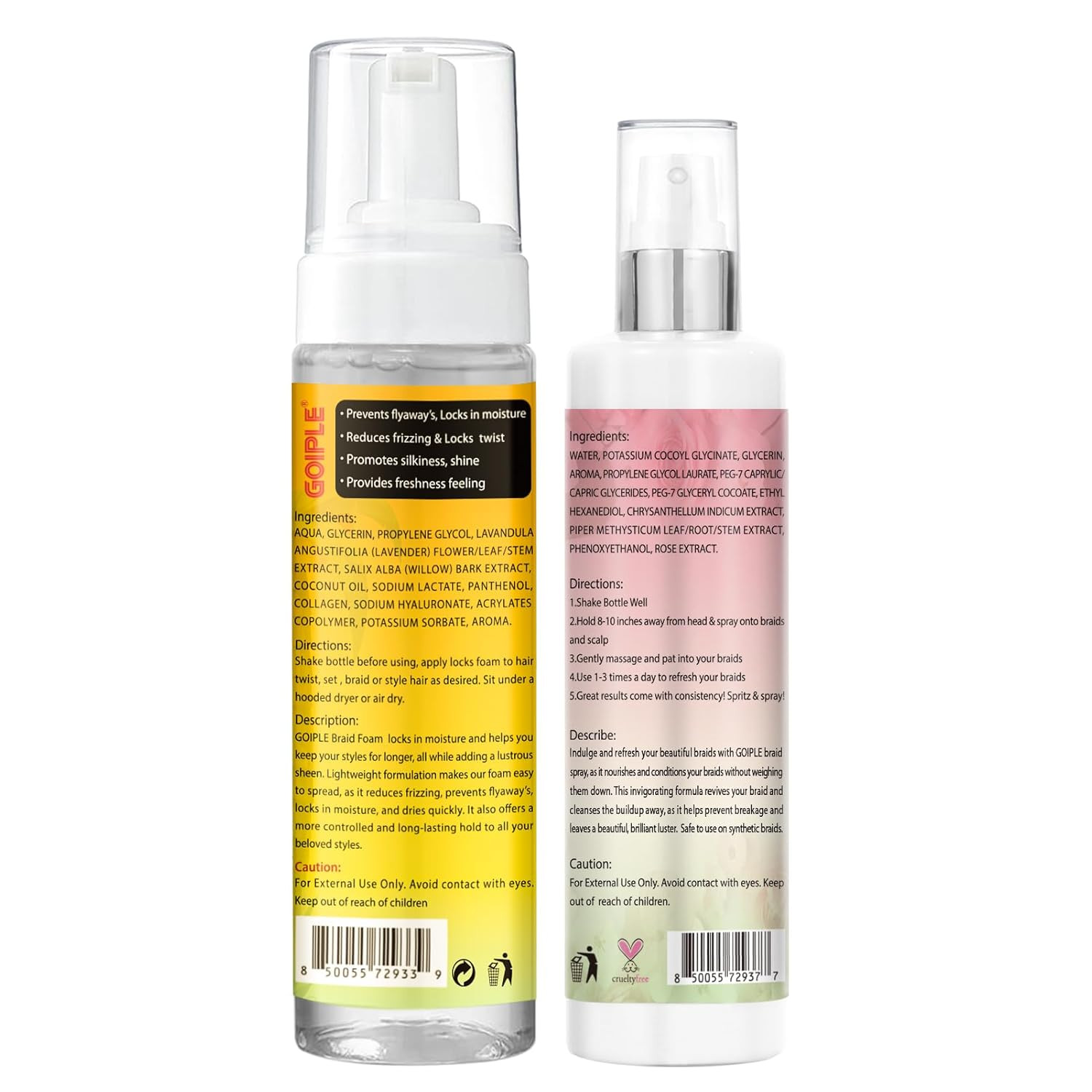 Braid Foam Control Mousse Hair Braiding Mousse for Twist, Locs, Braids Lightweig