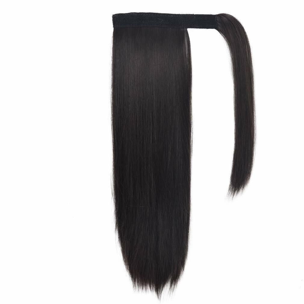 Seikea 22″ Clip-In Ponytail Wrap Around Straight Hair Black Brown