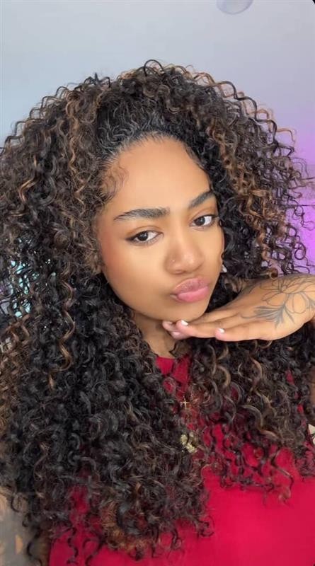 LUXLUXE Isadora Curly Body Waves 22.5 in Long Half Wig Half Cap Wig BH-0004