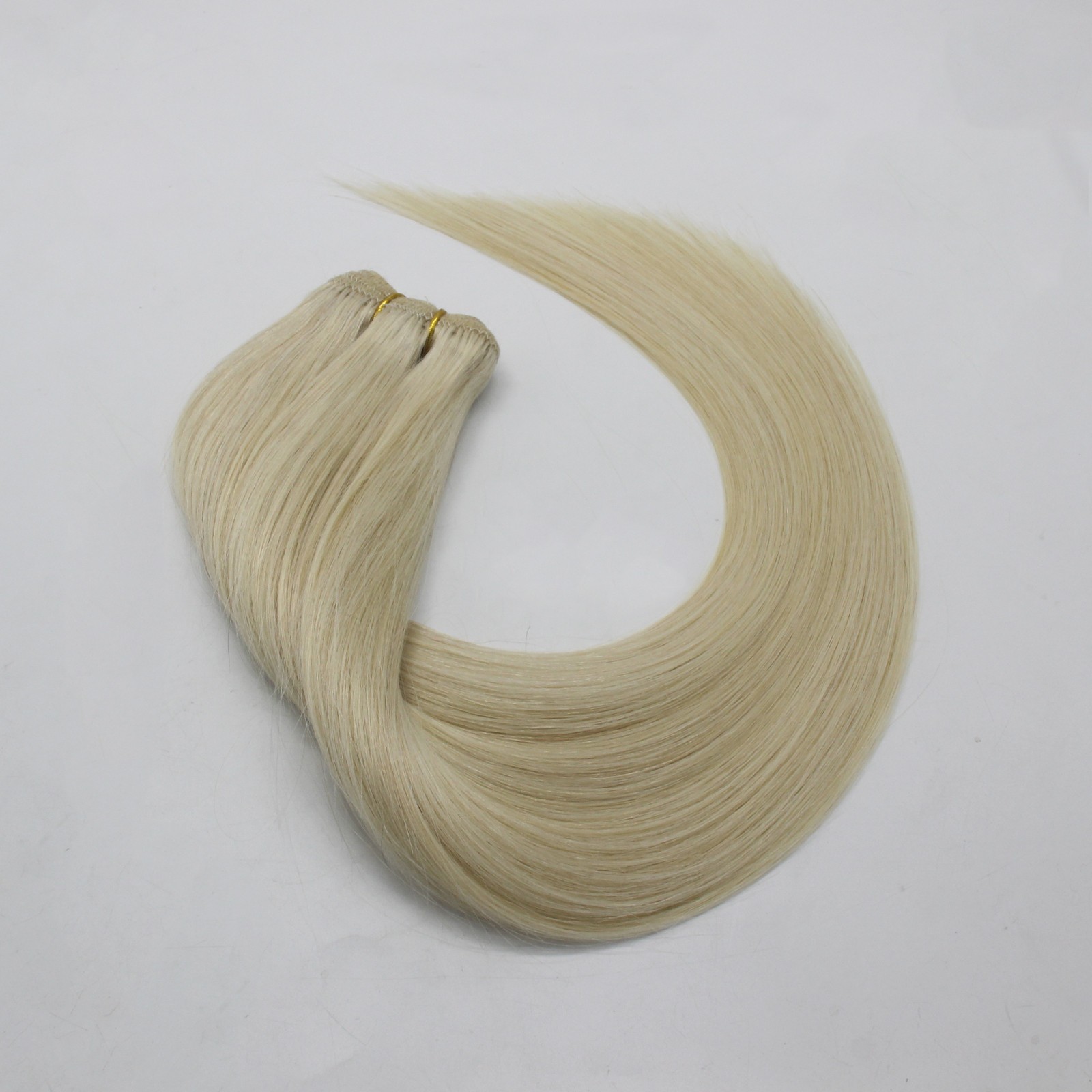 100g Thick Bundle Weft Hair Extenisons Remy Human Hair Double Weft Weave Blonde