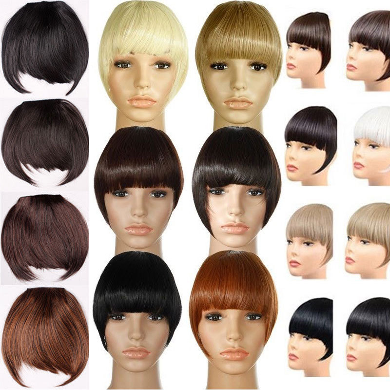 100% Natural Thin Bangs Fringe Clip in Hair Extensions As Human Front Bang Blond