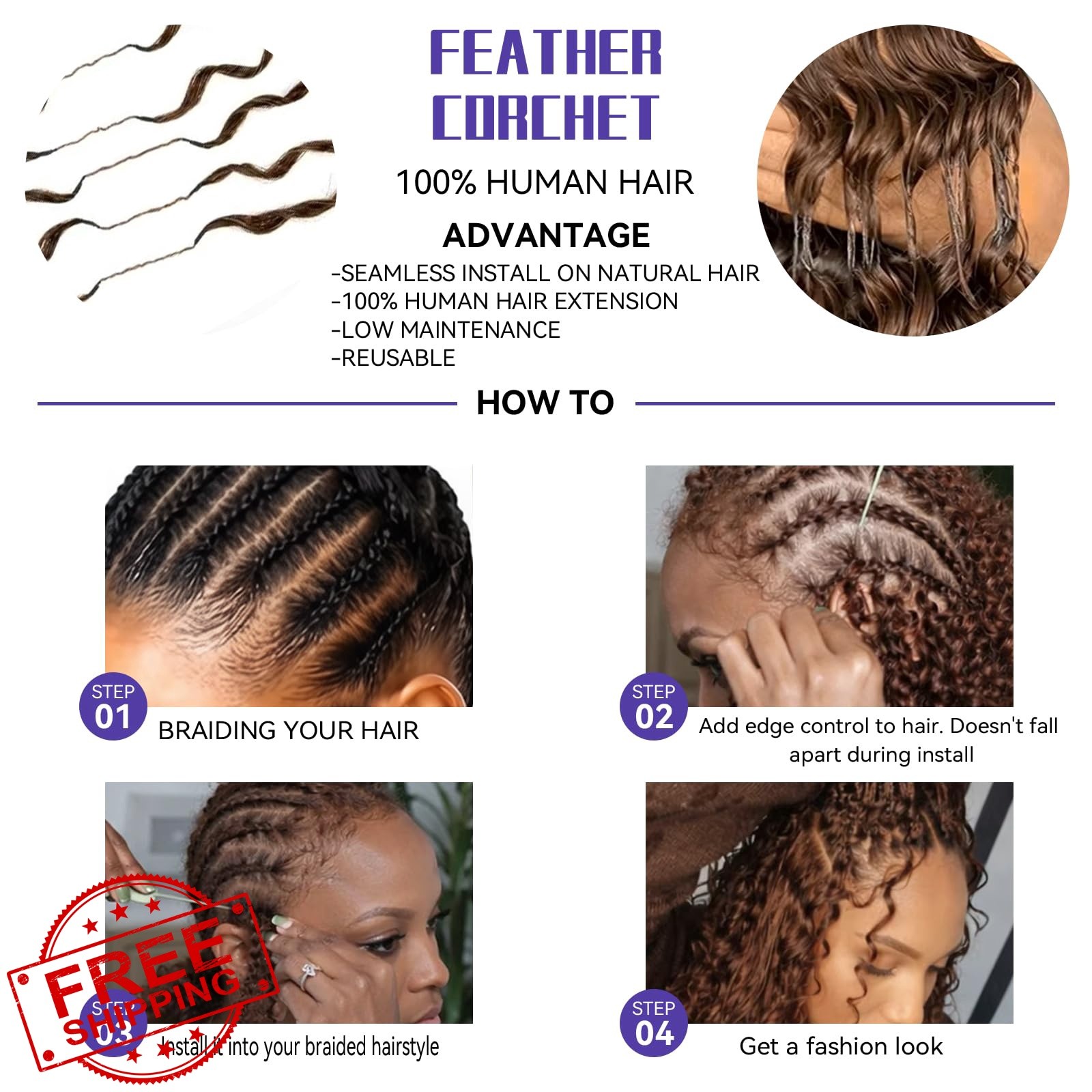 Sherico Brown WW-60G 16 Inch Crochet Hair