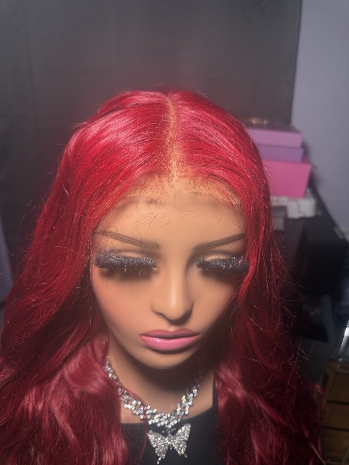 Cherry Burgundy Vivid Red Human Hair Wig