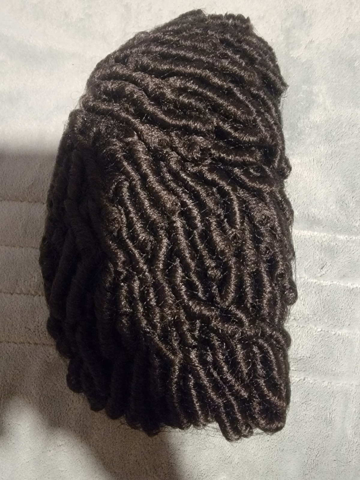 Short Twist Braided Dreadlock Wig Veralux Fiber Glueless 10in Natural Black