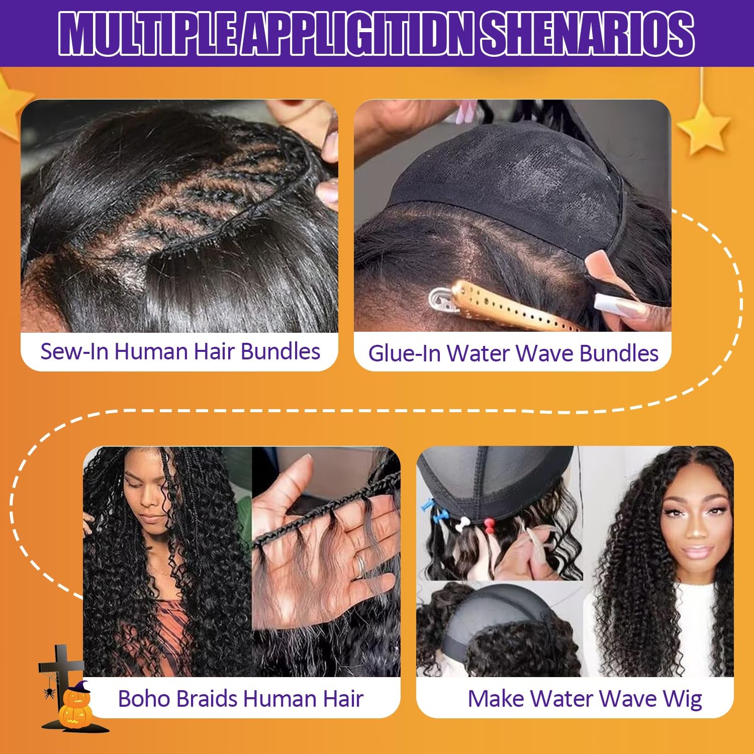 12A Water Wave Human Hair Bundles 16 18 20 Inch Wet And Wavy Bundles Human Hair