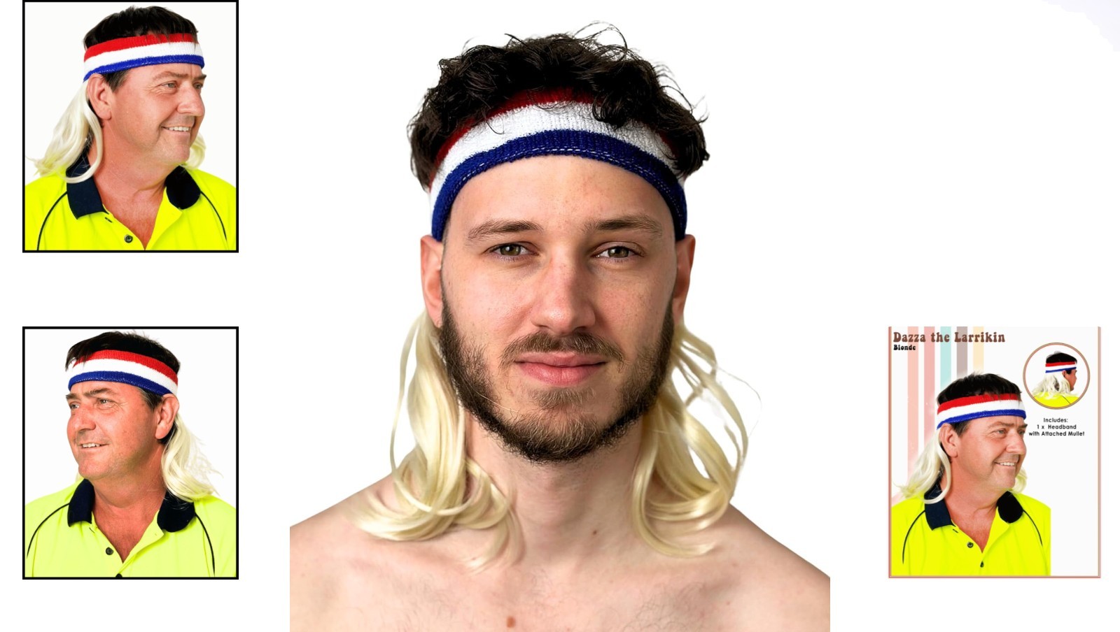 Retro Wavy Mullet Headband Wig for Theme Parties – Instant Fun Accessory