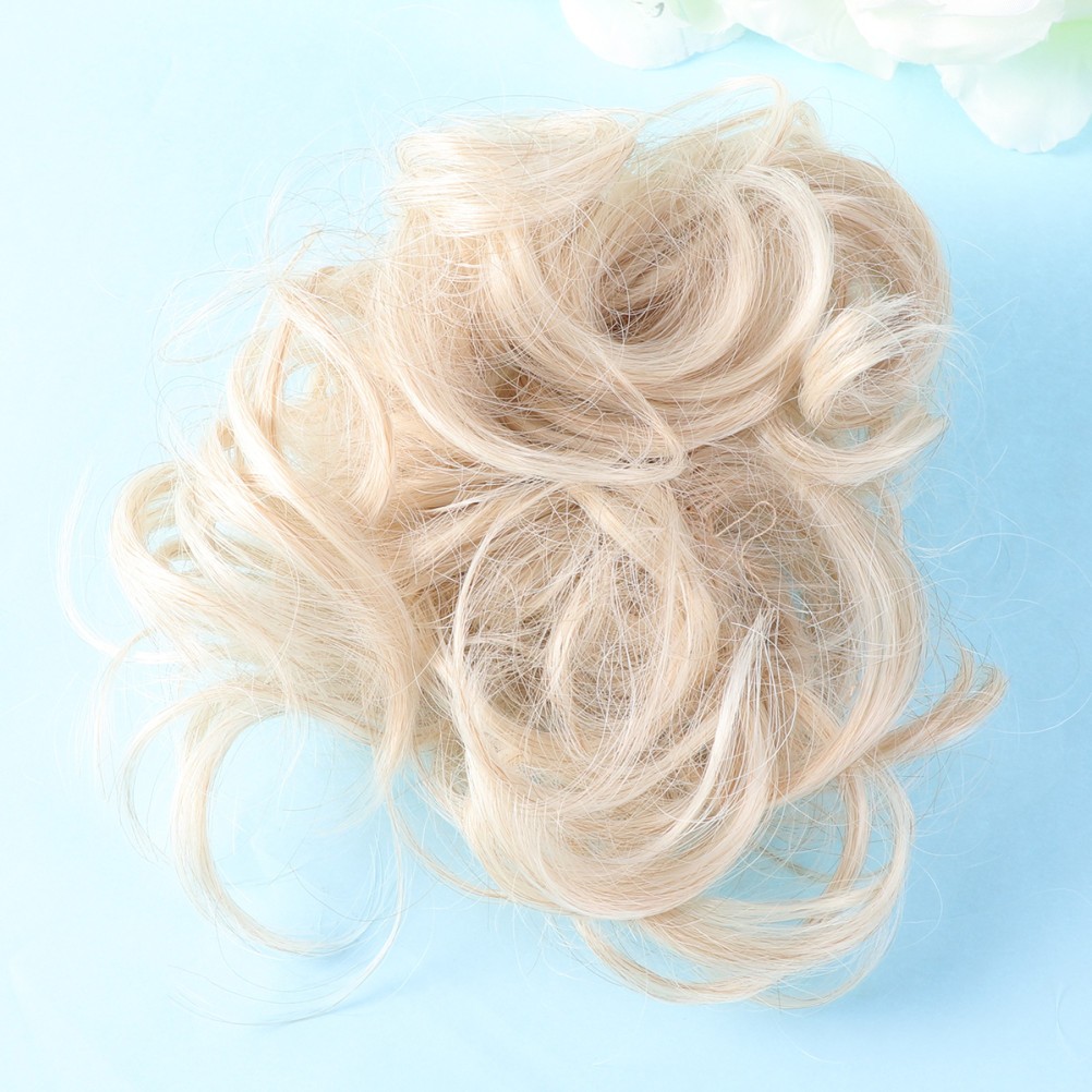 Hair Extension Bun in Golden Color Easy to Wear for Party and Gathering