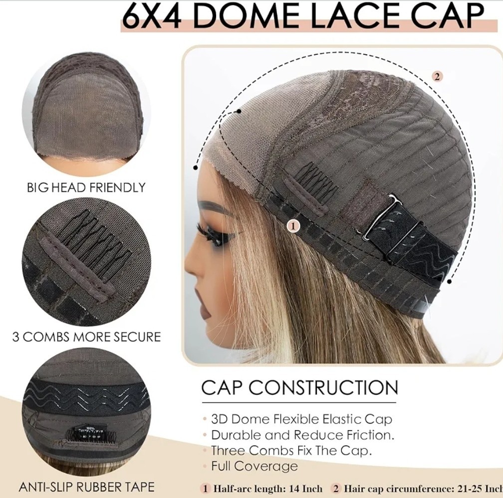 HD Lace Front Wig Silver Gray Blonde Balayage LongHuman Hair Blend Ombre Waves