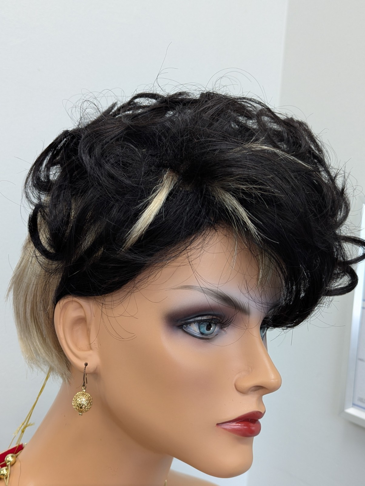 Synthetic Pull Through Wiglet Hairpiece Snap In Color Off Black #1B