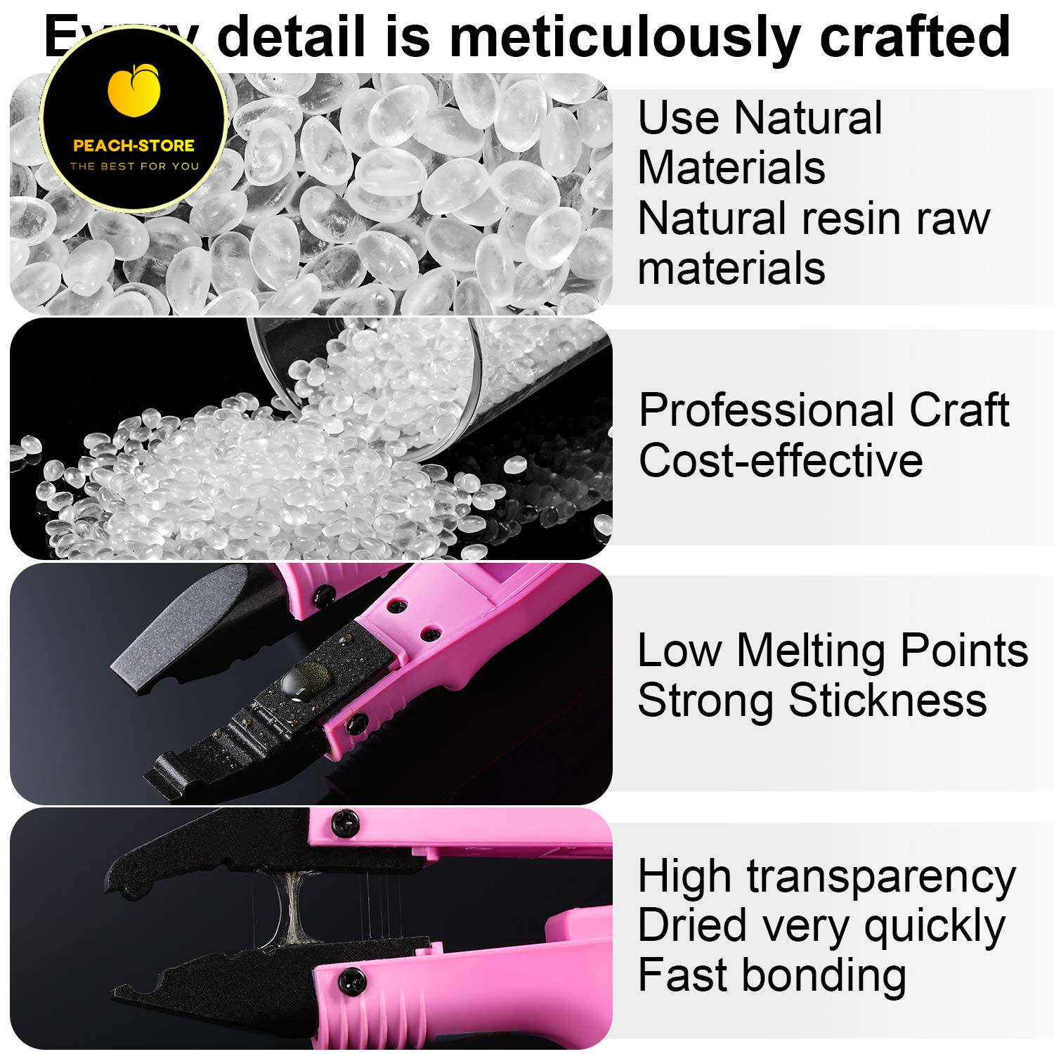200 g Hair Extension Keratin Glue Granule Pellet Granule Bead Hot Fusion Extensi