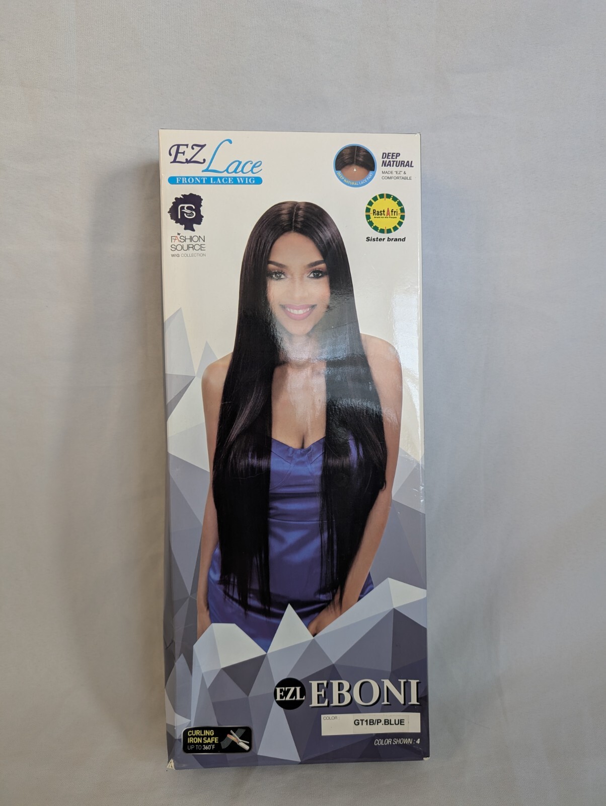 EZ Lace Front Lace Wig Purple Blue Curling Iron Safe to 360F Extra Long 33″