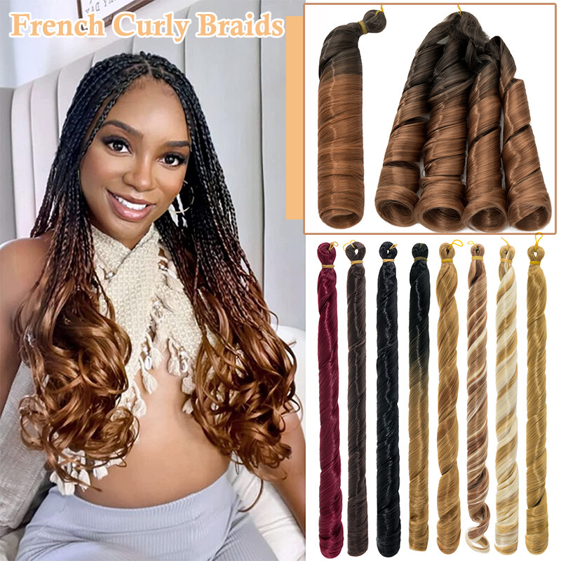 24″ Darling Empress French Curl Braids Loose Curly Pre Stretched Twist Extension